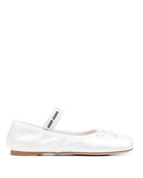 miu miu ballet flats white|miumiu ballet shoes.